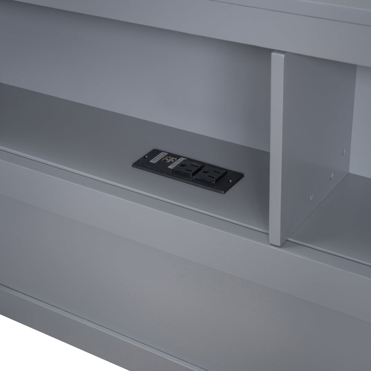 Wooden Twin Size DayBed with 2 Drawers, DayBed with Storage Shelf and USB Charging Ports,Grey