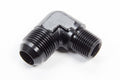 90 Deg #12 to 1/2in Alum Adapter Black - FCM5017