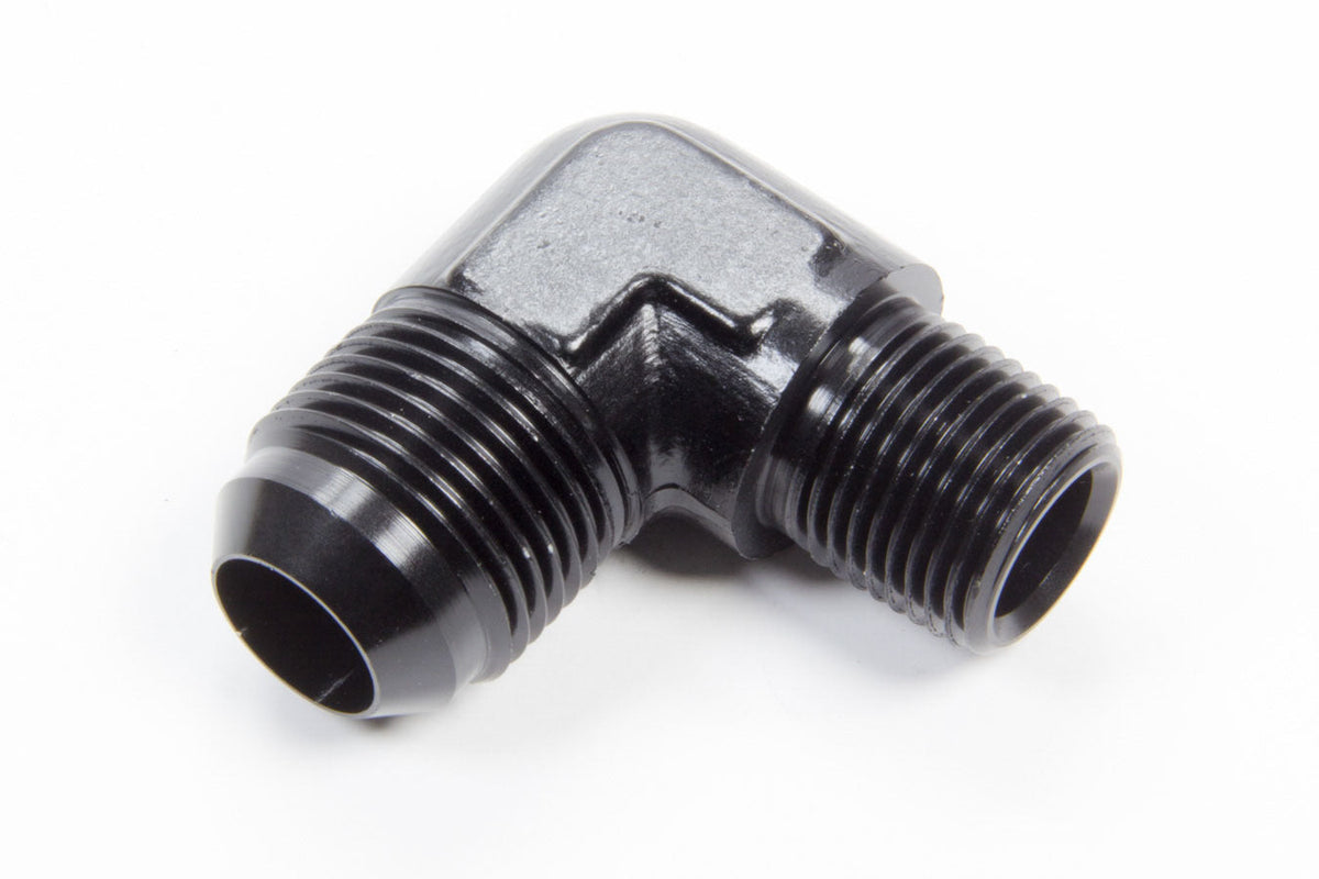 90 Deg #12 to 1/2in Alum Adapter Black - FCM5017