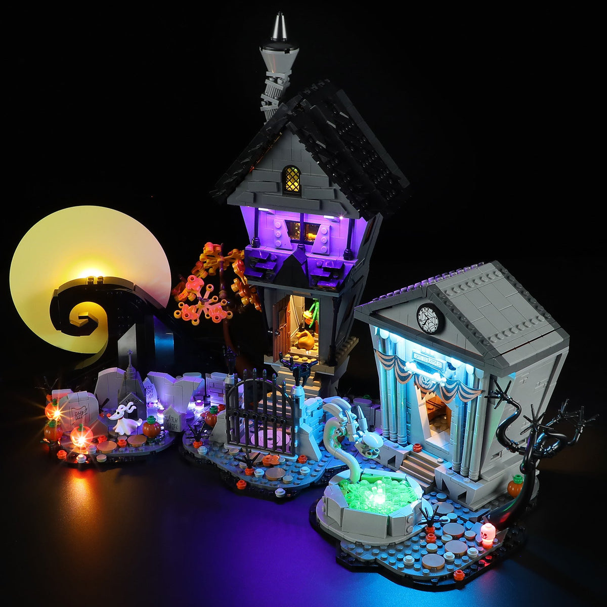 Compatible with LEGO 21351 Christmas Horror Night Building Blocks, LED Lighting, Winter Christmas Series Column lighting