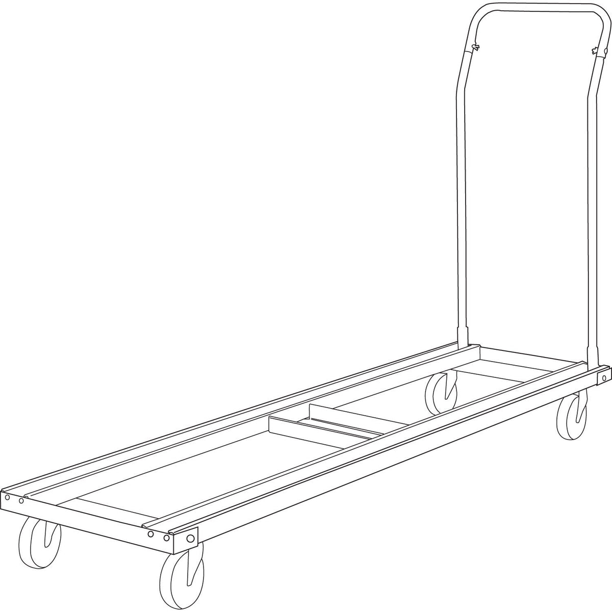 Alera Chair/Table Cart, Metal, 600 lb Capacity, 20.86" x 50.78" to 72.04" x 43.3", Black