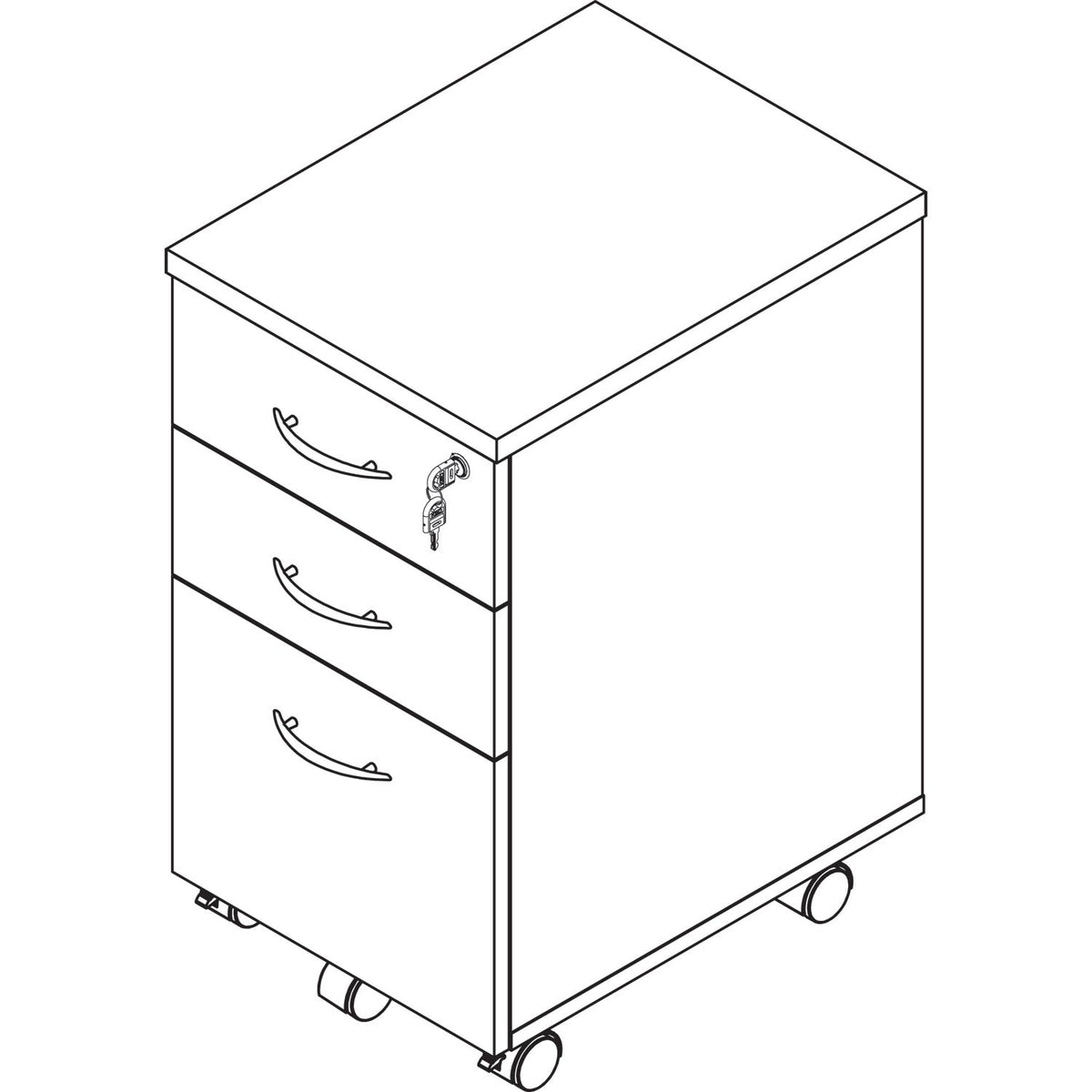 Alera Valencia Series Mobile Pedestal File, Left/Right, 3-Drawer: Box/Box/File, Legal/Letter, Cherry, 15.88" x 20.5" x 28.38"