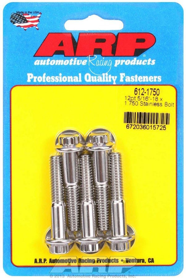 S/S Bolt Kit - 12pt. (5) 5/16-18 x 1.750 - 6121750