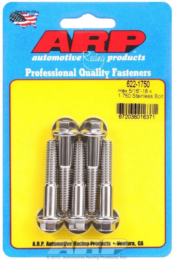 S/S Bolt Kit - 6pt. 5pk 5/16-18 x 1.750 - 6221750