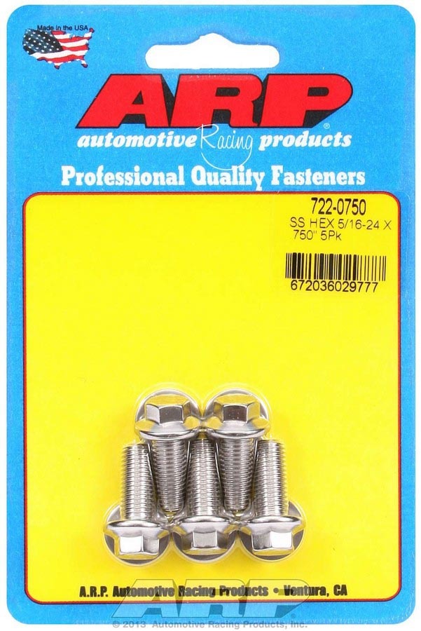 S/S Bolt Kit - 6pt. (5) 5/16-24 x .750 - 7220750