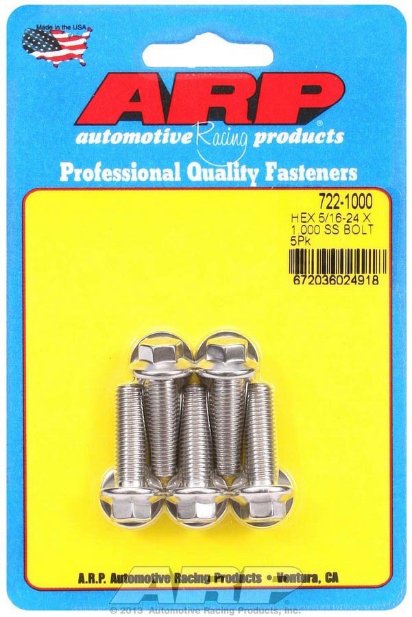 S/S Bolt Kit - 6pt. (5) 5/16-24 x 1.000 - 7221000