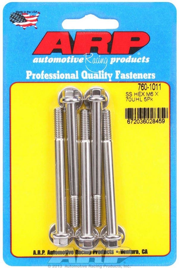 S/S Bolt Kit 6pt 6mm x 1.00 x 70mm - 7601011