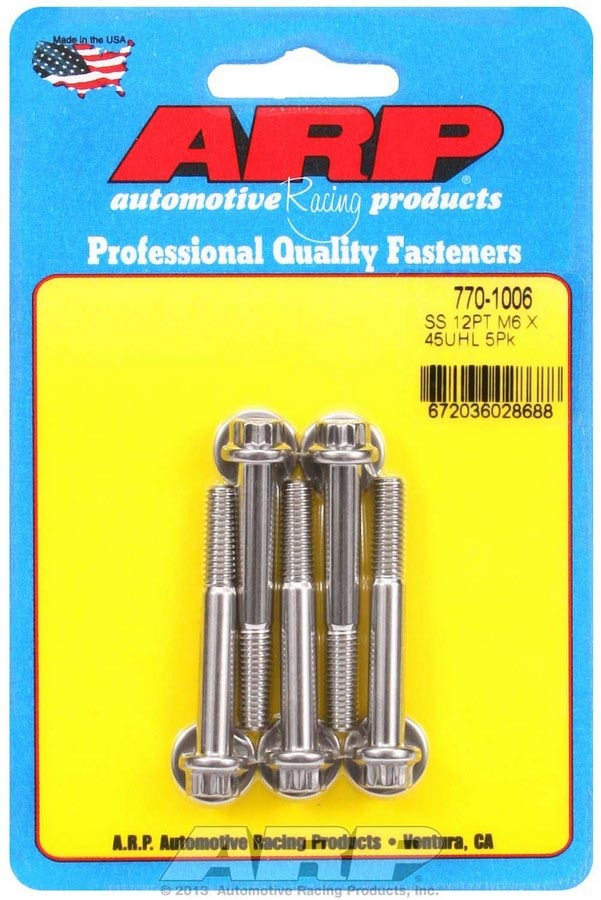 S/S Bolt Kit - 12pt. (5) 6mm x 1.00 x 45mm - 7701006