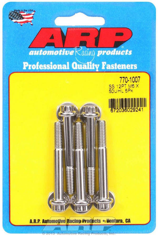 S/S Bolt Kit - 12pt. (5) 6mm x 1.00 x 50mm - 7701007
