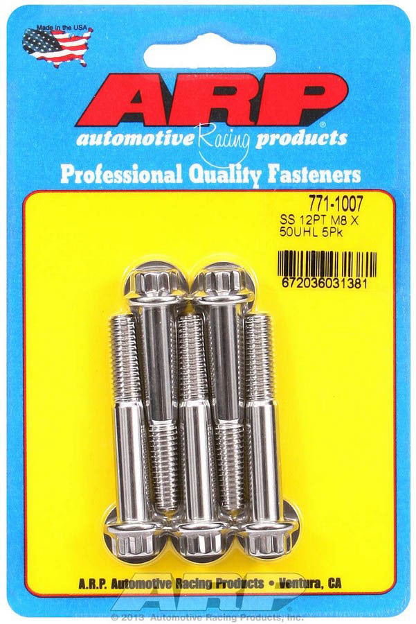 S/S Bolt Kit - 12pt. (5) 8mm x 1.25 x 50mm - 7711007