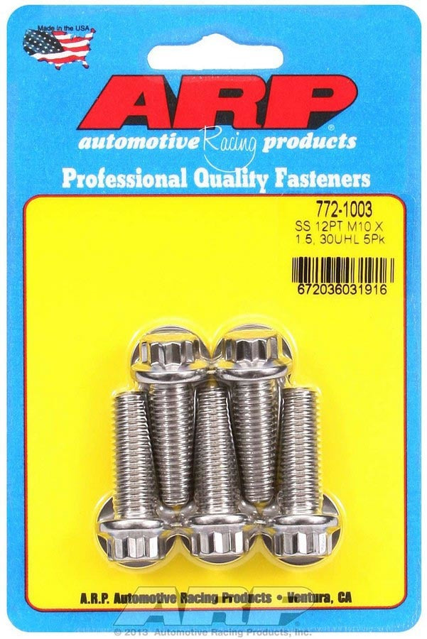 Bolt Kit - SS 12pt 5pk 10mm x 1.50 x 30mm - 7721003