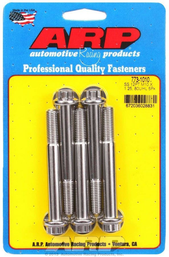 Bolt Kit - SS 12pt 5pk 10mm x 1.25 x 80mm - 7731010