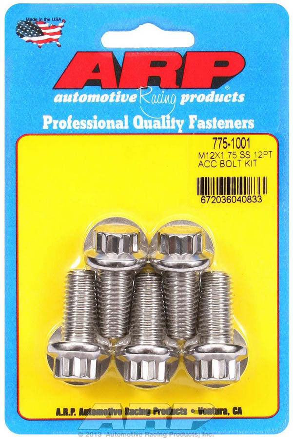S/S Bolt Kit - 12pt. (5) 12mm x 1.75 x 25mm - 7751001