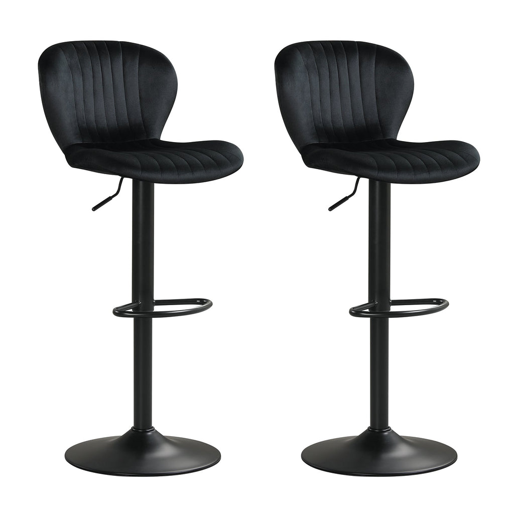Adjustable Counter Height Chairs Set of 2 with Velvet Upholstered Backrests