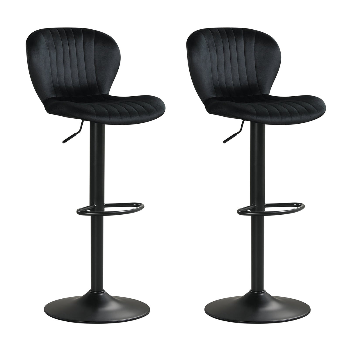 Adjustable Counter Height Chairs Set of 2 with Velvet Upholstered Backrests