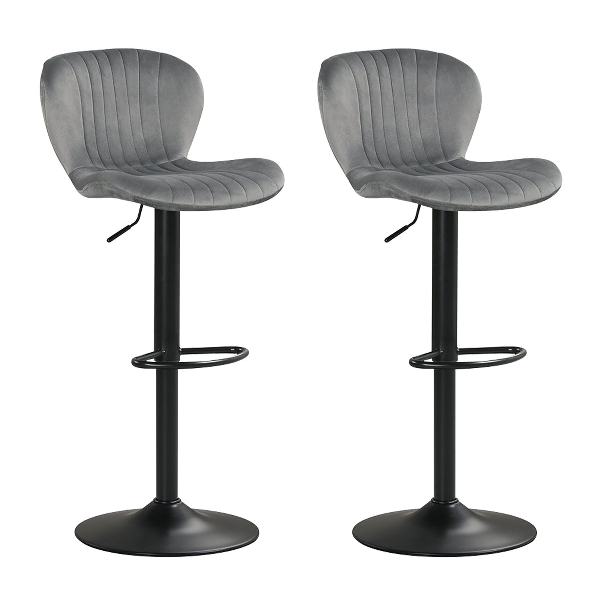 Adjustable Counter Height Chairs Set of 2 with Velvet Upholstered Backrests