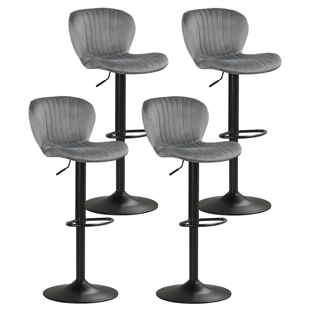 Adjustable Counter Height Chairs Set of 4 with Velvet Upholstered Backrests