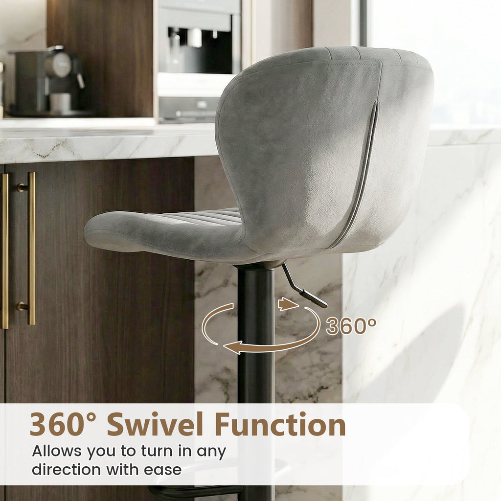 Adjustable Counter Height Chairs Set of 4 with Velvet Upholstered Backrests