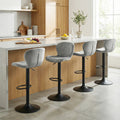 Adjustable Counter Height Chairs Set of 4 with Velvet Upholstered Backrests