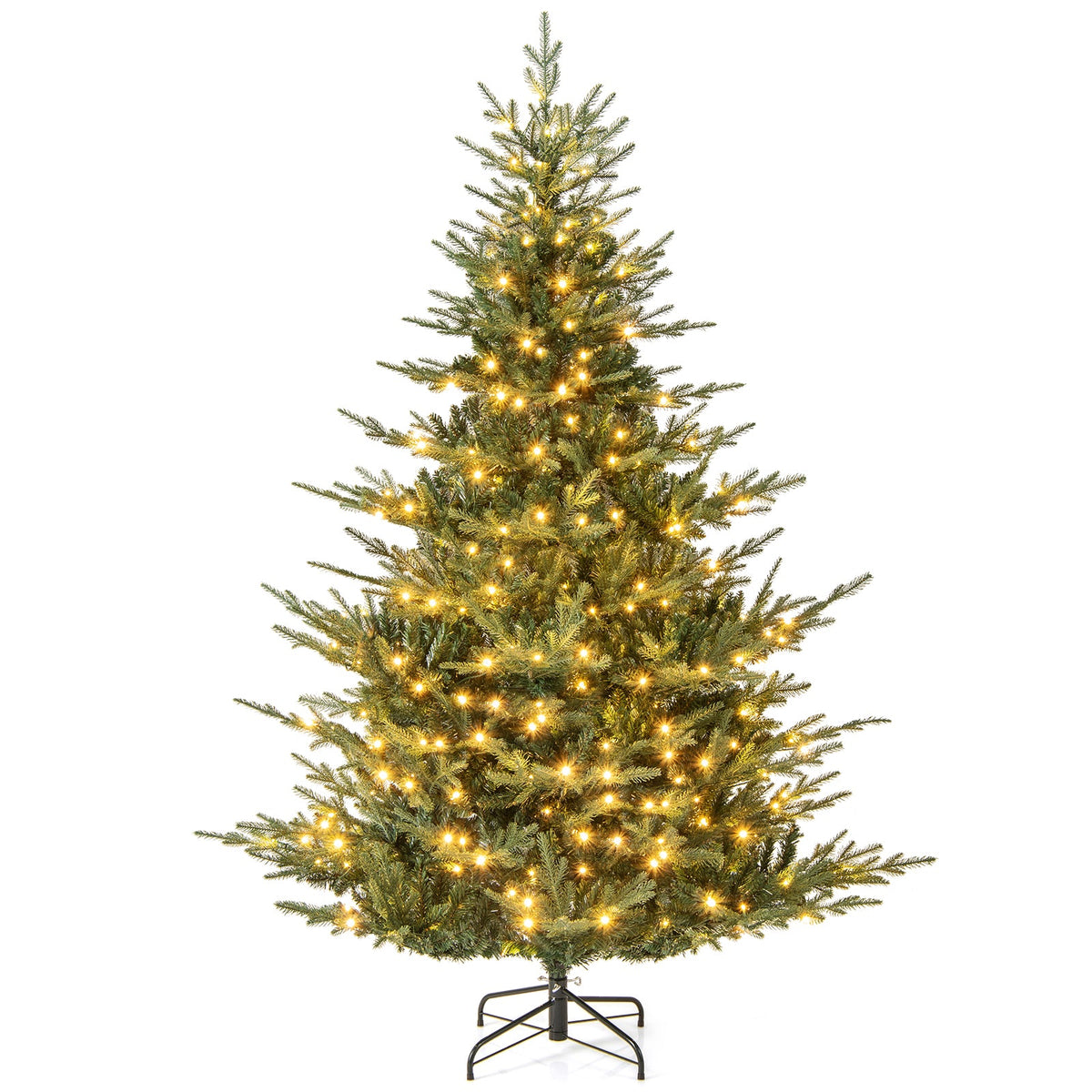 Artificial Christmas Tree with Branch Tips and Warm White LED Lights