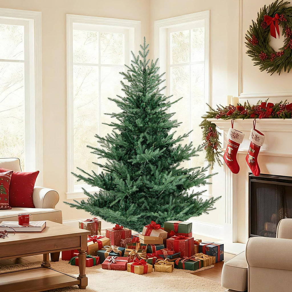 Artificial Christmas Tree with Branch Tips and Warm White LED Lights