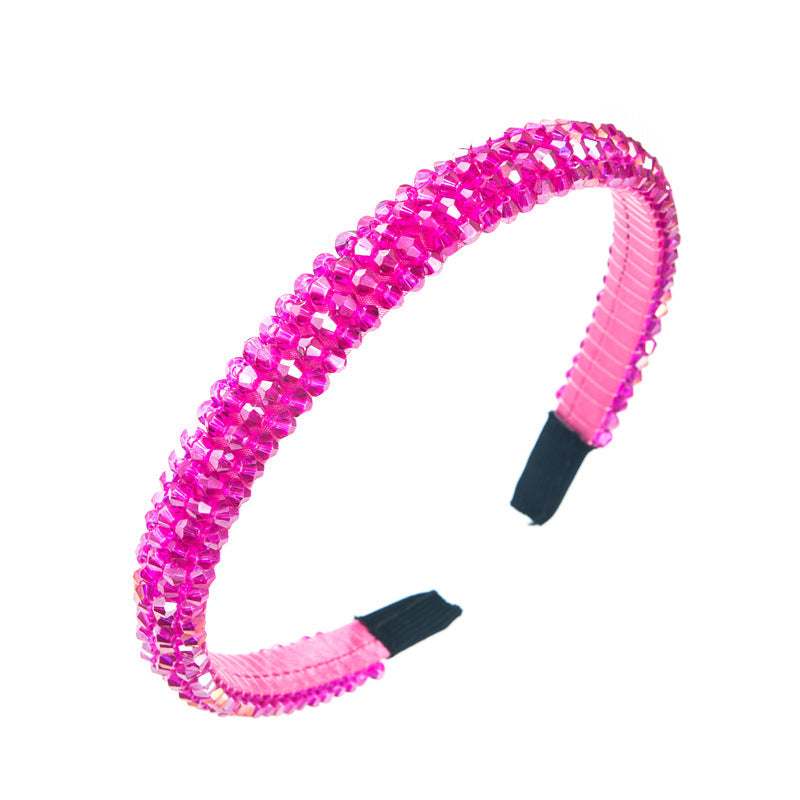 Fish Line Braided String Crystal Hair Band Korean Temperament Senior Sense Wash Face Headband