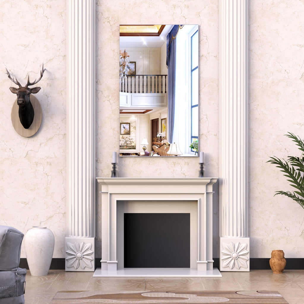 60"x36" Oversized Modern Rectangle Bathroom Mirror with Silver Frame Decorative Large Wall Mirrors for Bathroom Living Room