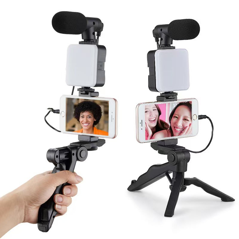 Desktop Beauty Leg Pocket Fill Light with Microphone Set Single Reflex Conference Lamp Handheld Photography with Microphone