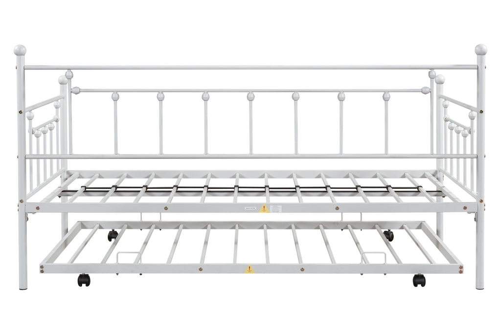 Metal double bed with ear shaft/sturdy/noise reduction/flexible ear shaft/retro style/no need for spring box (LIGHT GREY)