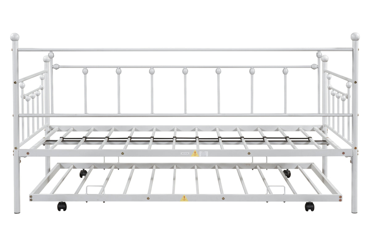 Metal double bed with ear shaft/sturdy/noise reduction/flexible ear shaft/retro style/no need for spring box (LIGHT GREY)