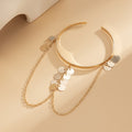 Ethnic style, personalized metal iron chain, arm chain, niche, simple, open-ended arm bracelet, arm ring, female