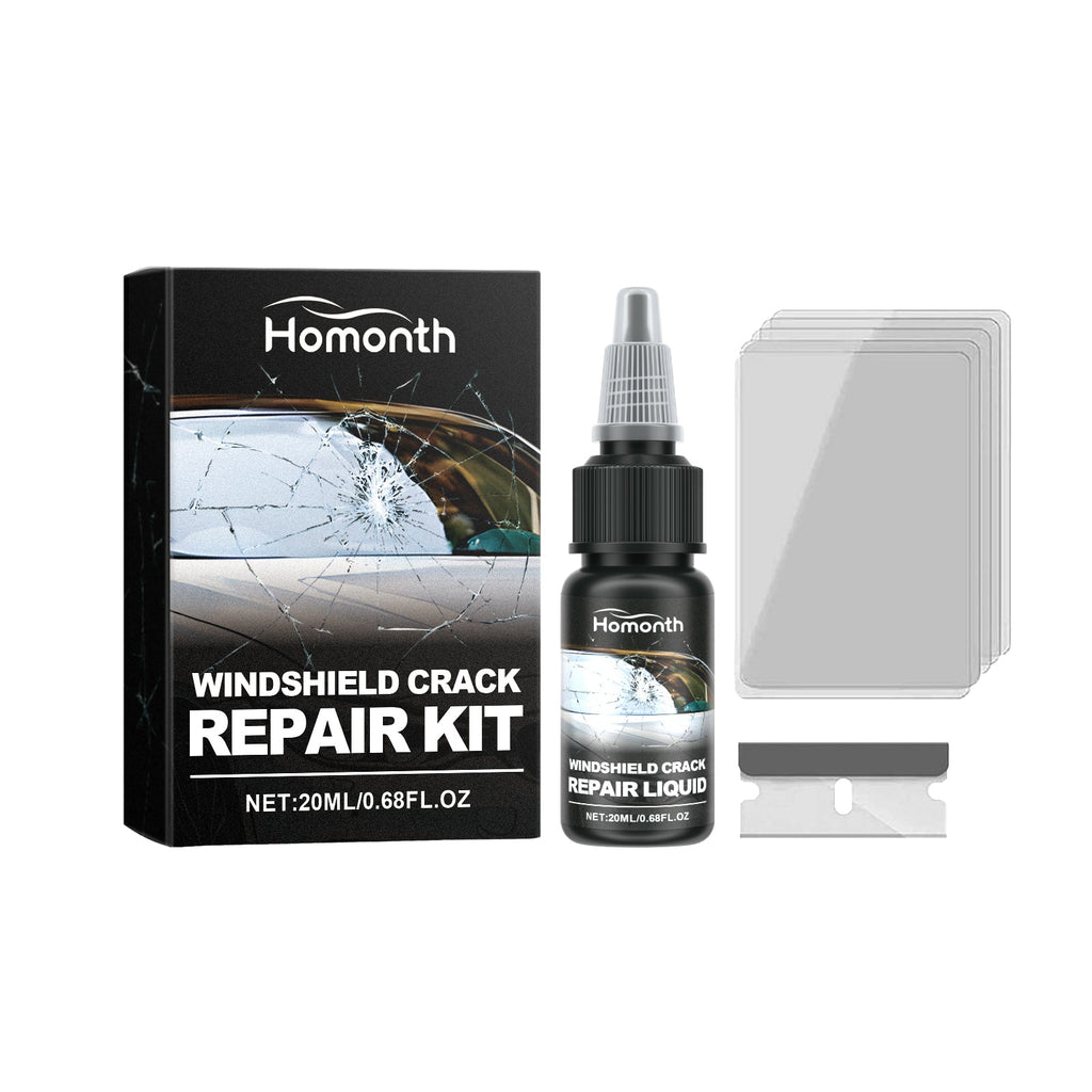 HOMONTH Windshield Crack Repair Kit, Clear Vision Automotive Front Windshield Nano Repair Solution Set