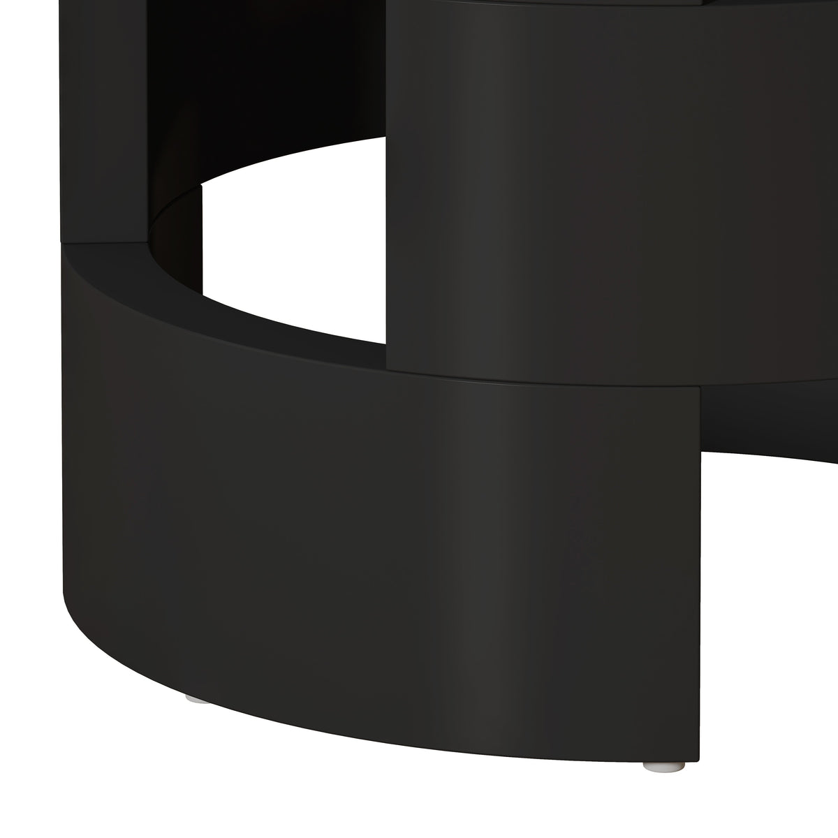 42.12"Modern Round Dining Table with Printed Black Marble Table Top for Dining Room