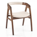 Leisure Bamboo Dining Chair with Curved Back and Anti-slip Foot Pads-Natural