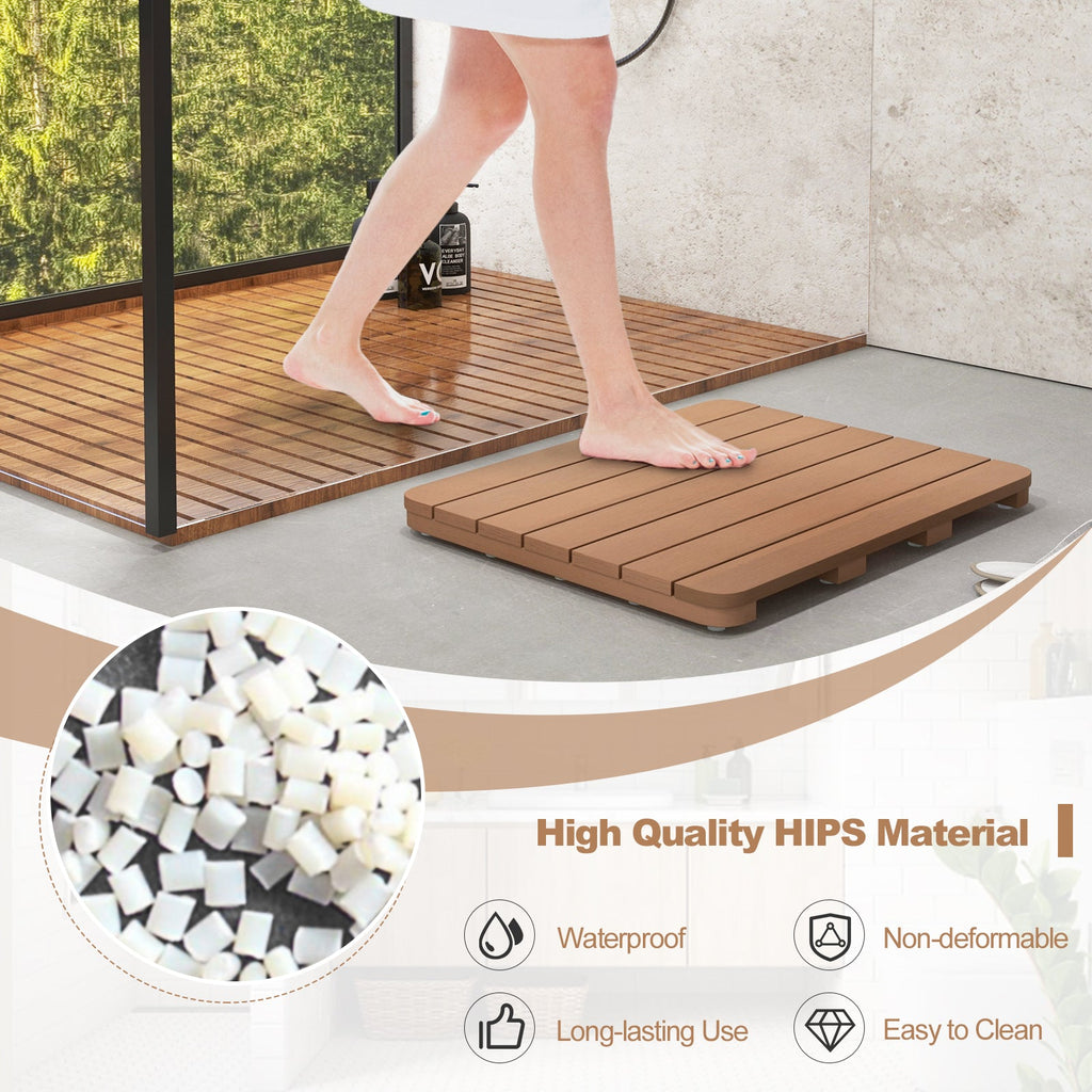 Waterproof HIPS Bath Spa Shower Mat with Non Slip Foot Pads