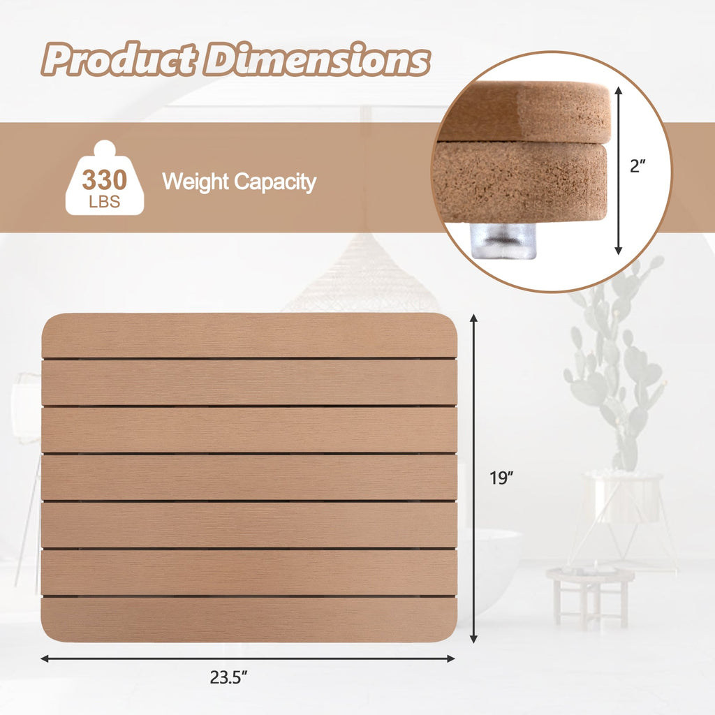 Waterproof HIPS Bath Spa Shower Mat with Non Slip Foot Pads
