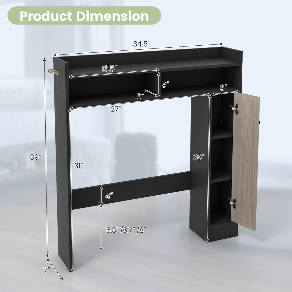 Bathroom Over the Toilet Floor Storage Organizer with Adjustable Shelves
