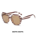 New Fashion Irregular Frame Sunglasses Ladies Ins Trendy Striped Large Frame Sunglasses