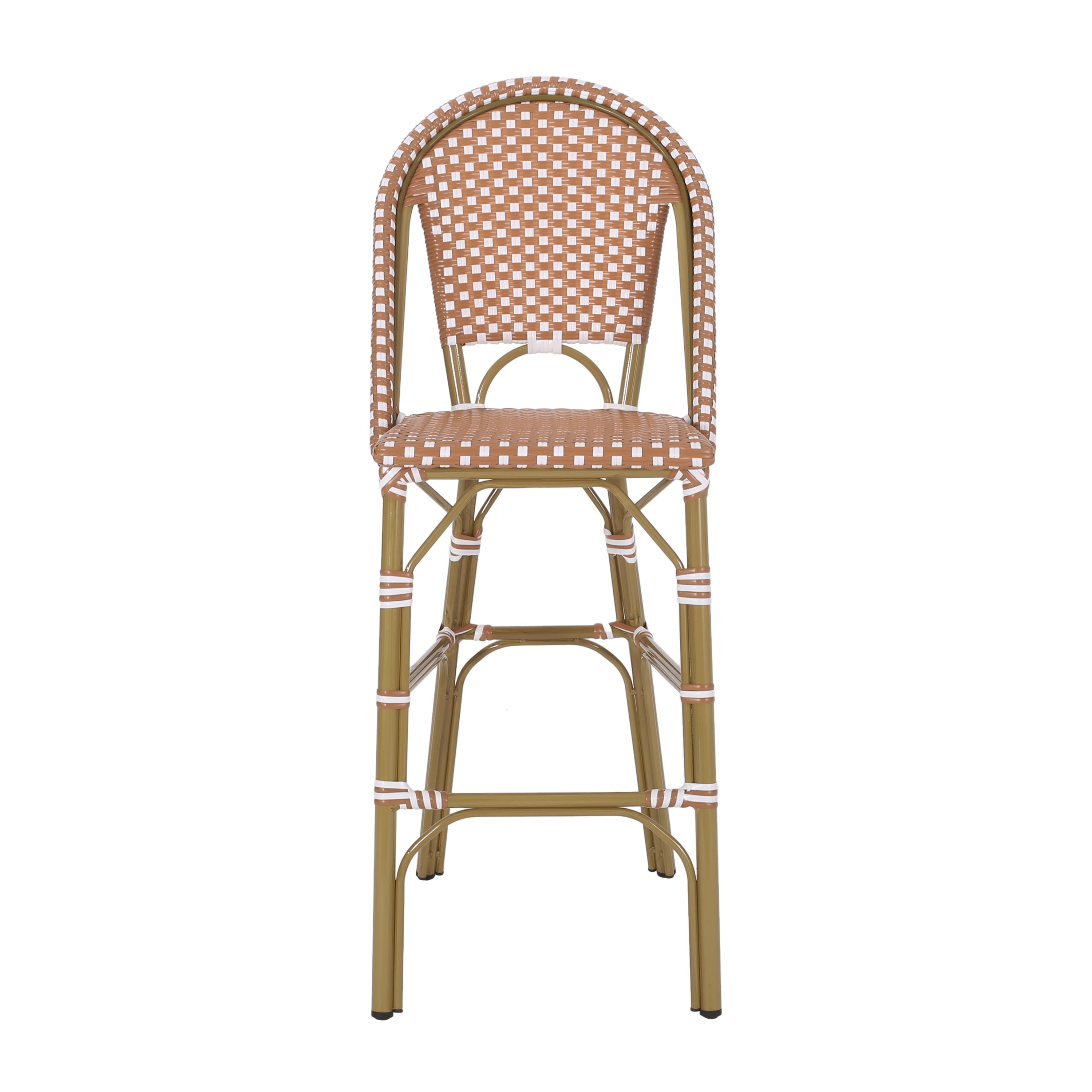 Wicker Bar Stool with Aluminum Frame (Set of 2)