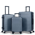 Luggage Sets New Model Expandable ABS+PC 3 Piece Sets with Spinner Wheels Lightweight TSA Lock (20/24/28), STEEL GRAY