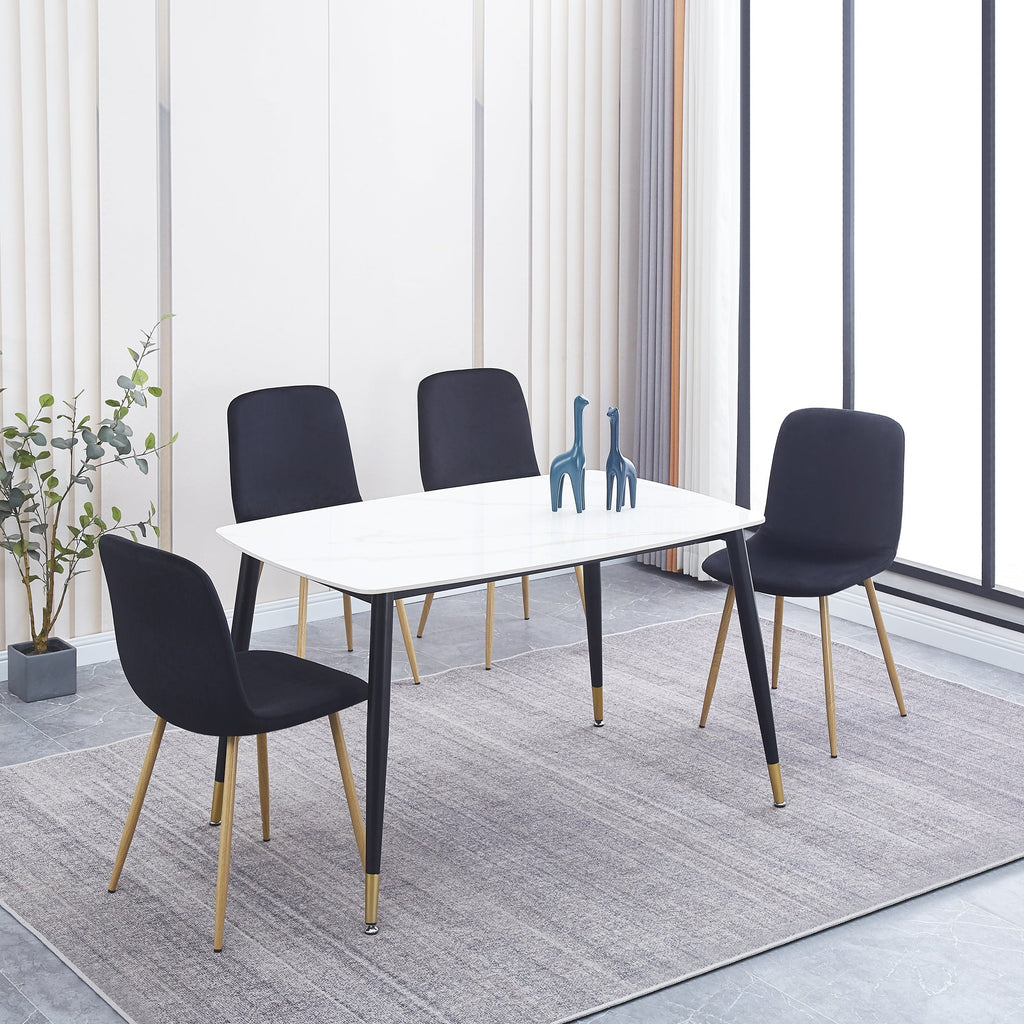 Dining Chair 4PCS（BLACK）Modern style New technology Suitable for restaurants cafes taverns offices