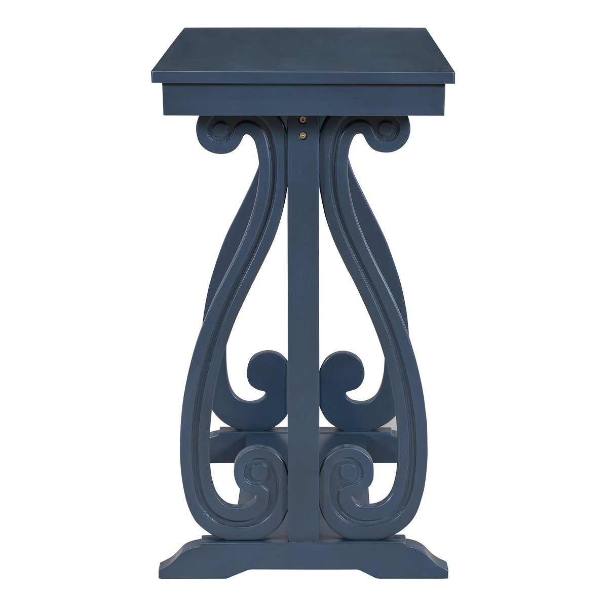 48-Inch Rustic Vintage Console Table --- Farmhouse Style Entryway Table with Open Shelf and Sturdy Construction (Navy)