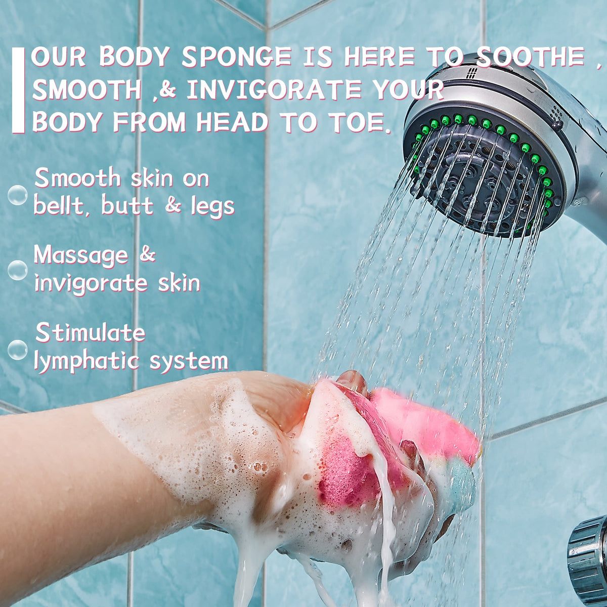 Aromatherapy Body Sponge, Firming Skin Belly Calf Arm Toning Body Cleansing Bath Sponge