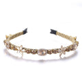 Crystal flower set with colorful glass diamond fine edge hair hoop