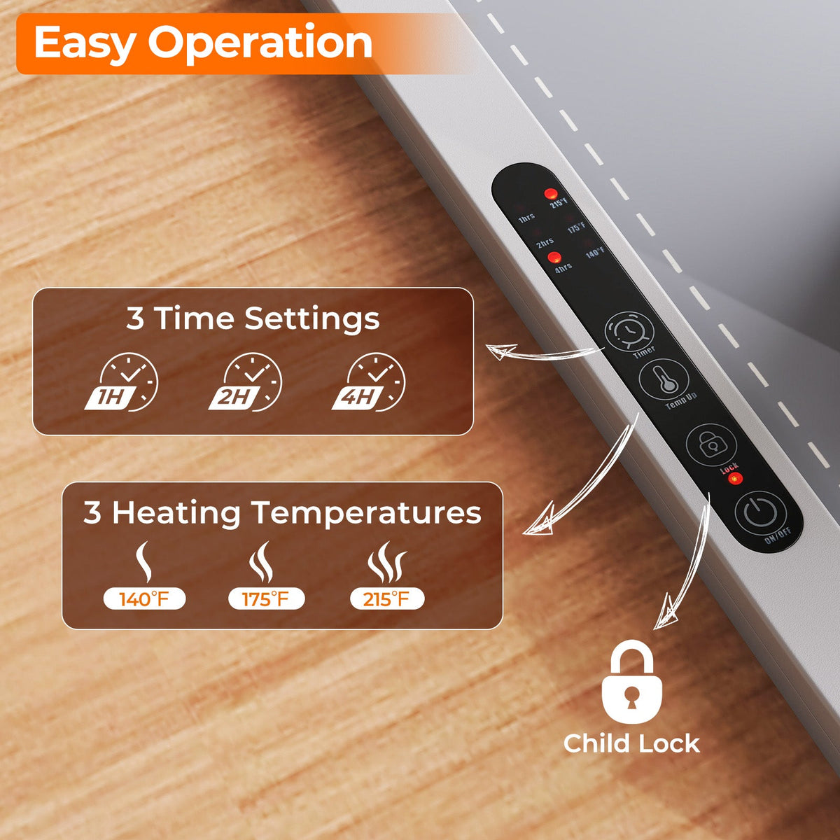 Food Warming Mat Rollable and Portable Electric Warming Tray with Fasting Heating