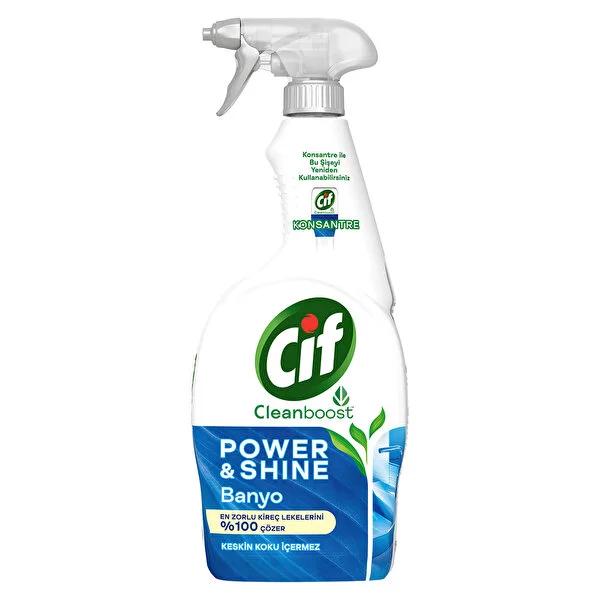 Cif Power Shine Bathroom Cleaner Spray: Natural Limescale Remover, Soap Scum & Tile Cleaner | Eco-Friendly Recycled Bottle