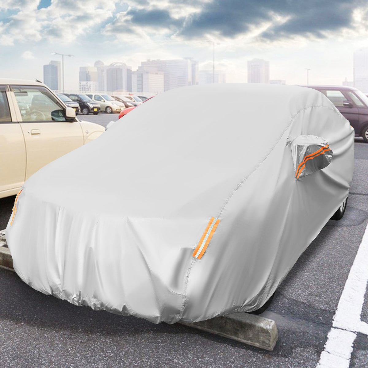 Car Cover for Automobiles 193 Inch Rain Sun UV Protection Universal Fit Sedan Chevrolet Ford Nissan