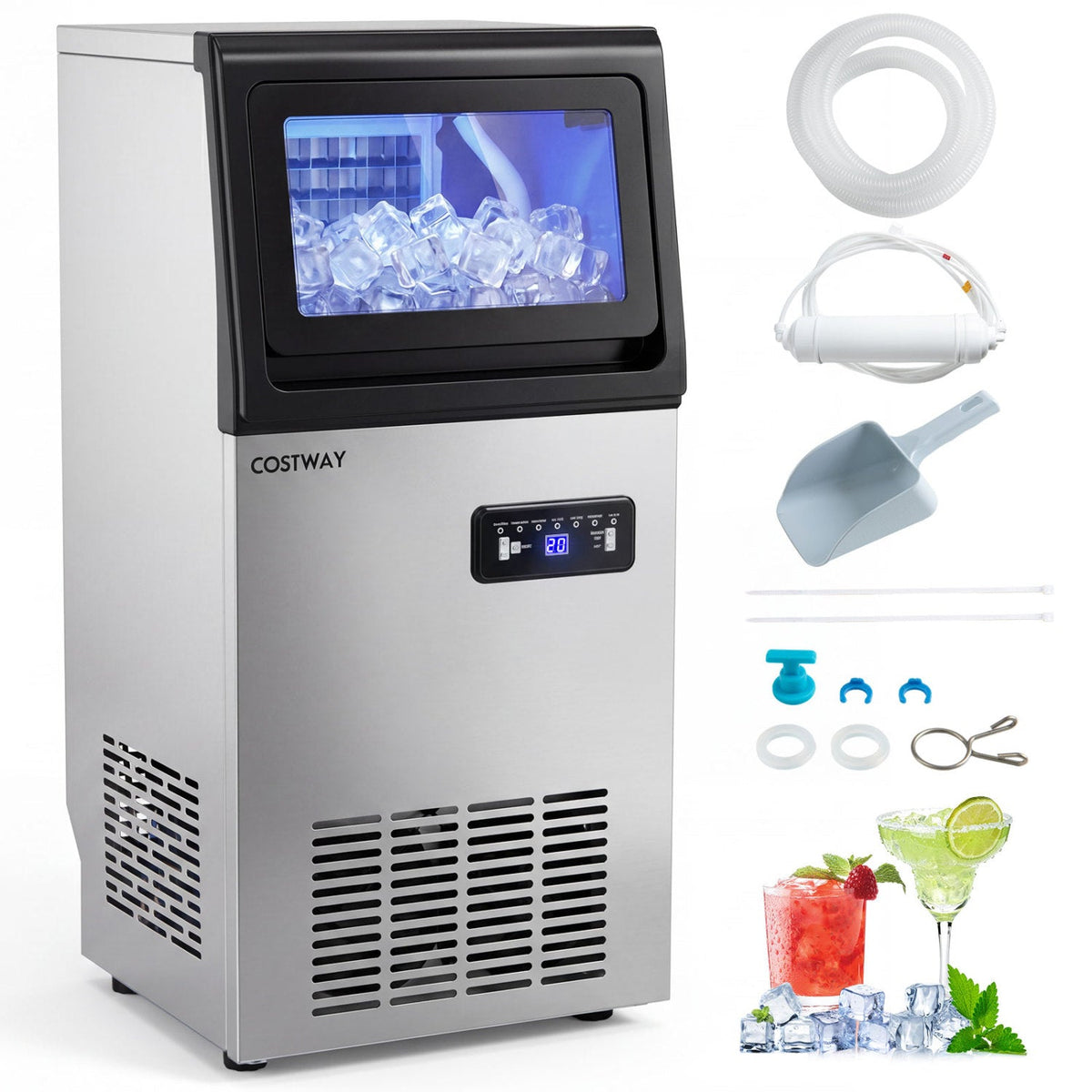 Stainless Steel Commercial Ice Maker 110 lbs/24H