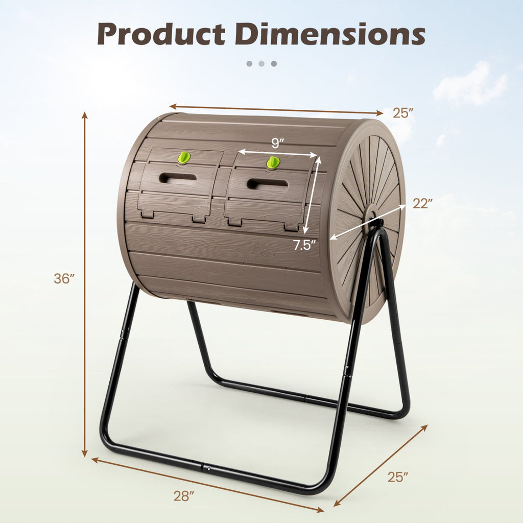 Compost Tumbler 37.5 Gallon Large Outdoor Compost Bin