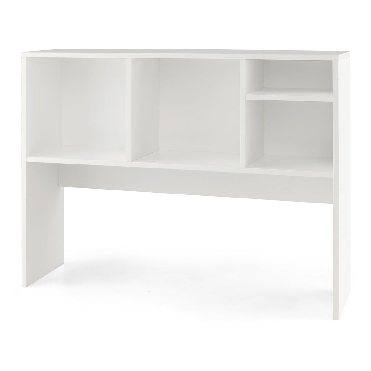 Computer Desktop Bookcase with 4 Cubbies and Open Back Compartment